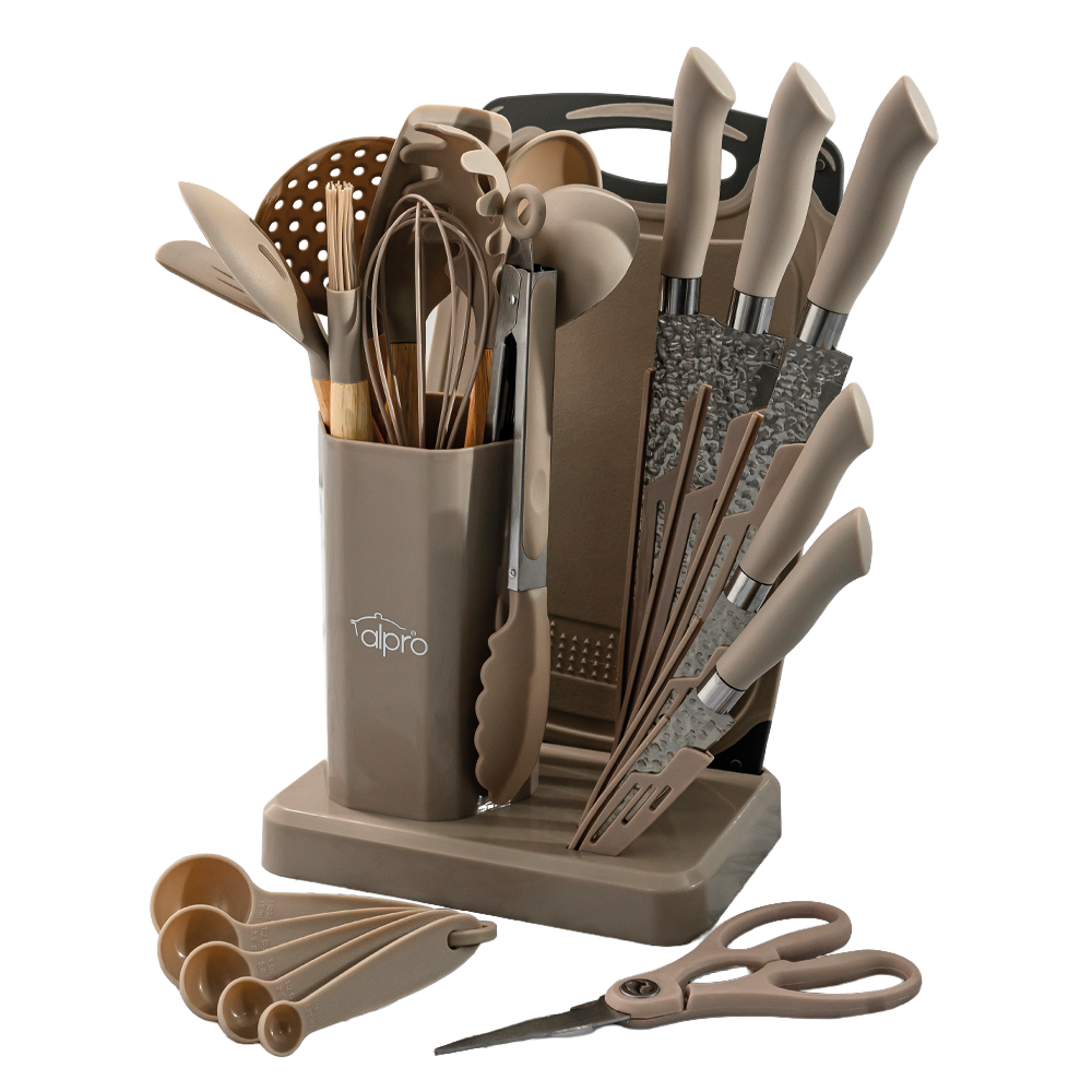 Utensilios de silicón con cuchillos negro